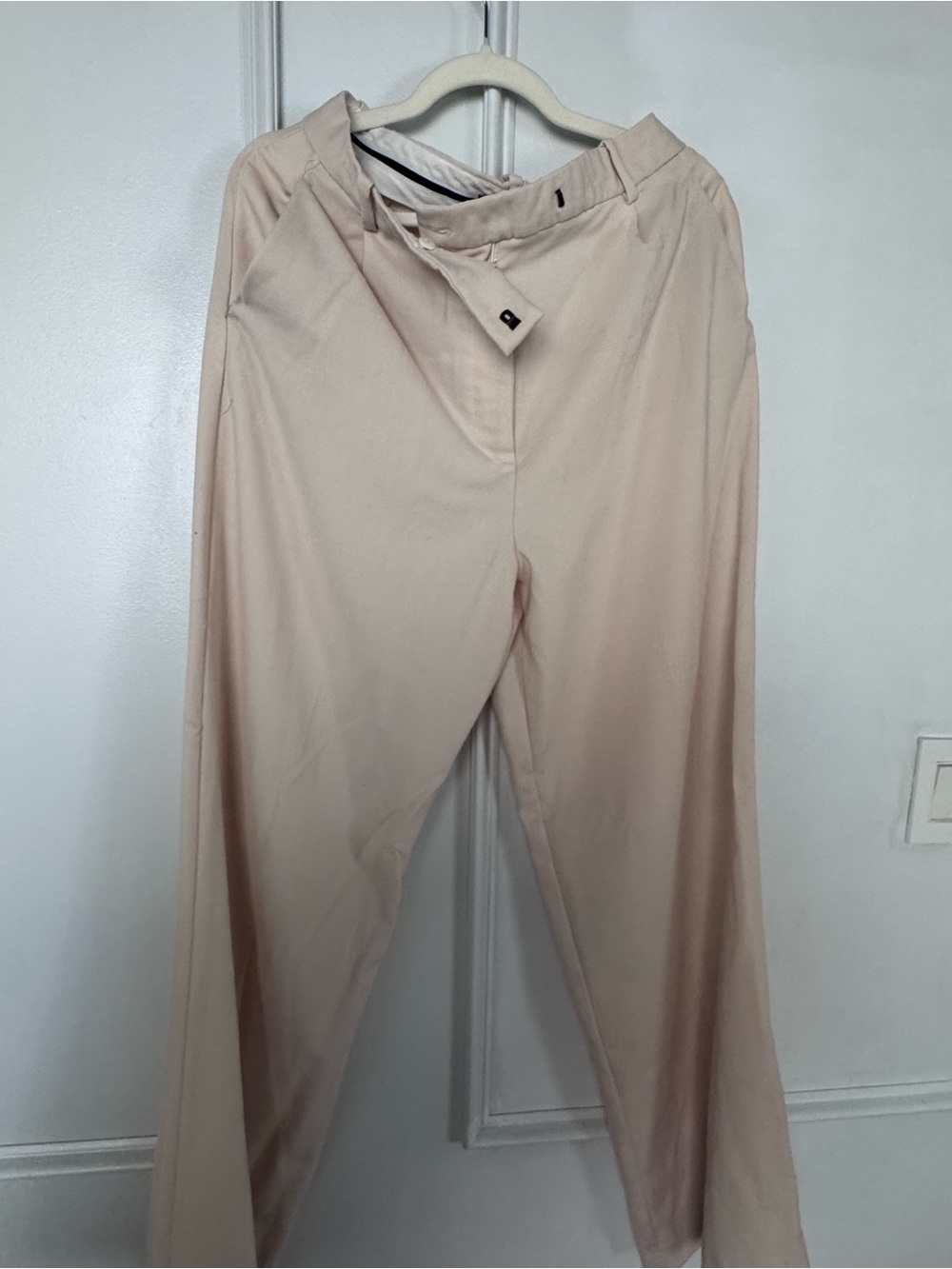 Zara Beige High-Rise Wide Leg Pants
